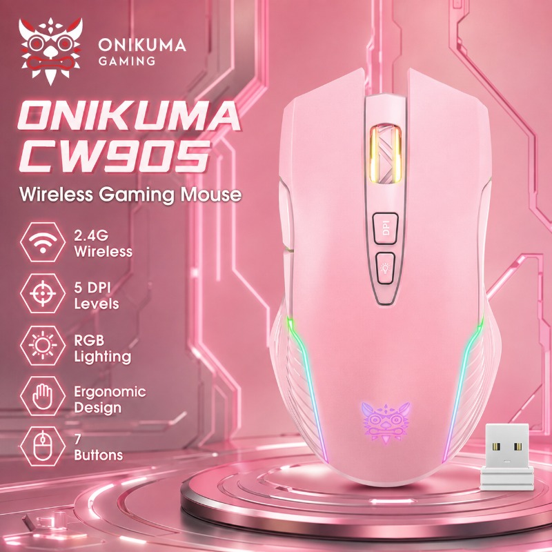 Pc Gaming X3D - ONIKUMA CW905 무선/유선 게이밍 마우스 3600