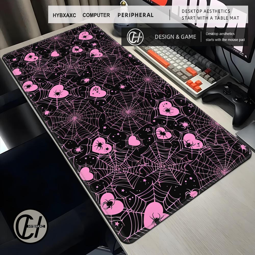 Pc Gaming Pink - 90x40 흰색 또는 분홍색 거미줄 하트