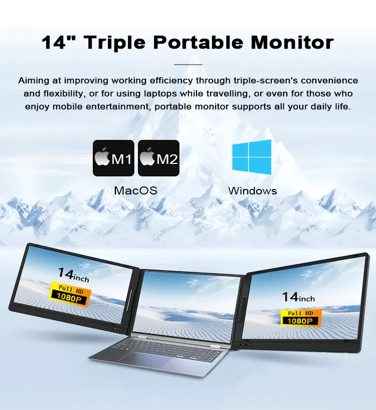 노트북용 전문가용 트리플 휴대용 모니터 - 스탠드 포함 - Monitor Stand 리뷰 및 가격