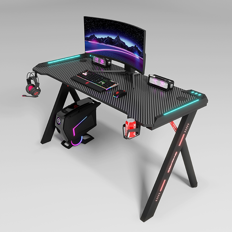 블랙 컬러 모던 게이밍 테이블 PC e스포츠 컴퓨터 전 - Pc Gaming Cafe 리뷰 및 가격