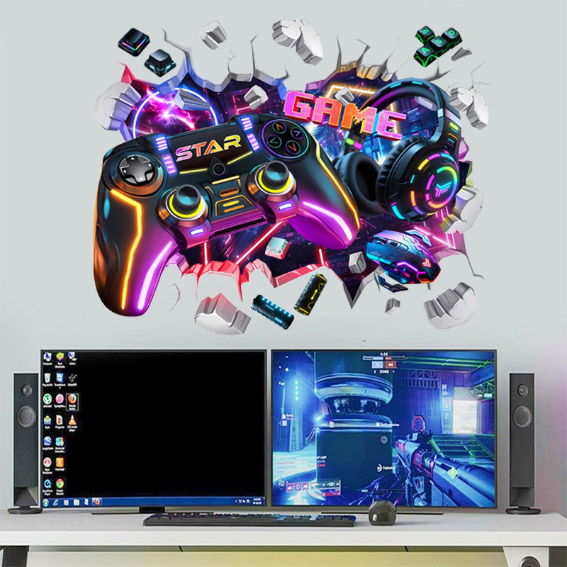 대형 멋진 게임 컨트롤러 그래피티 벽 구멍 아트 비닐  - Pc Gaming Quotes 리뷰 및 가격