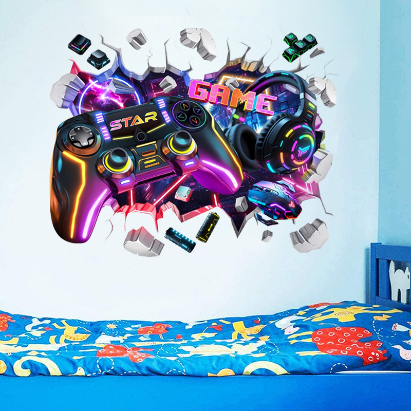 대형 멋진 게임 컨트롤러 그래피티 벽 구멍 아트 비닐  - Pc Gaming Quotes 리뷰 및 가격