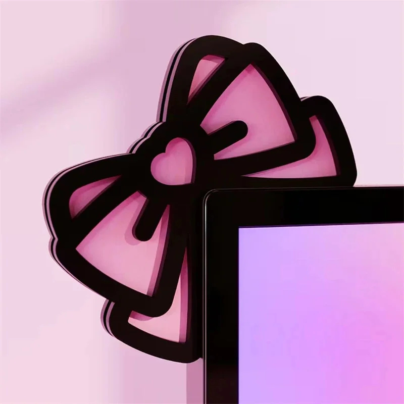 귀여운 핑크 아크릴 리본 모니터 장식 리본 매듭 PC  - Pc Gaming Pink 리뷰 및 가격