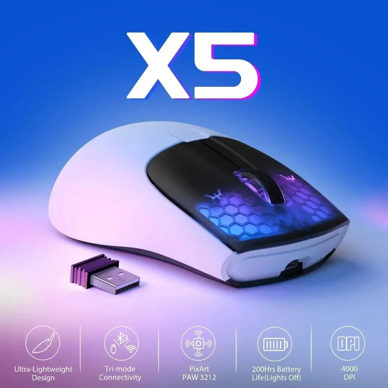 어택 샤크 X5 무선 게이밍 마우스 트리 모드 블루투스 - Pc Gaming X3D 리뷰 및 가격