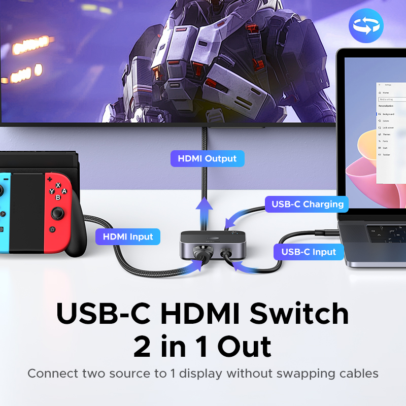 UGREEN HDMI USB C 스위치 2입력 1출력  - Pc Gaming Gigabyte 리뷰 및 가격
