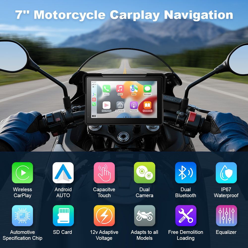 BEPOCAM 5/7'' Carplay 오토바이 DVR - Pc Gaming Vr 리뷰 및 가격