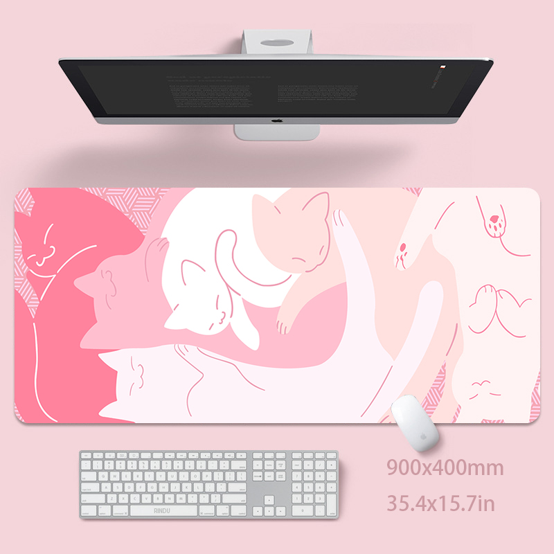 귀여운 고양이 대형 마우스 패드 100x50cm 큰 컴 - Pc Gaming Pink 리뷰 및 가격