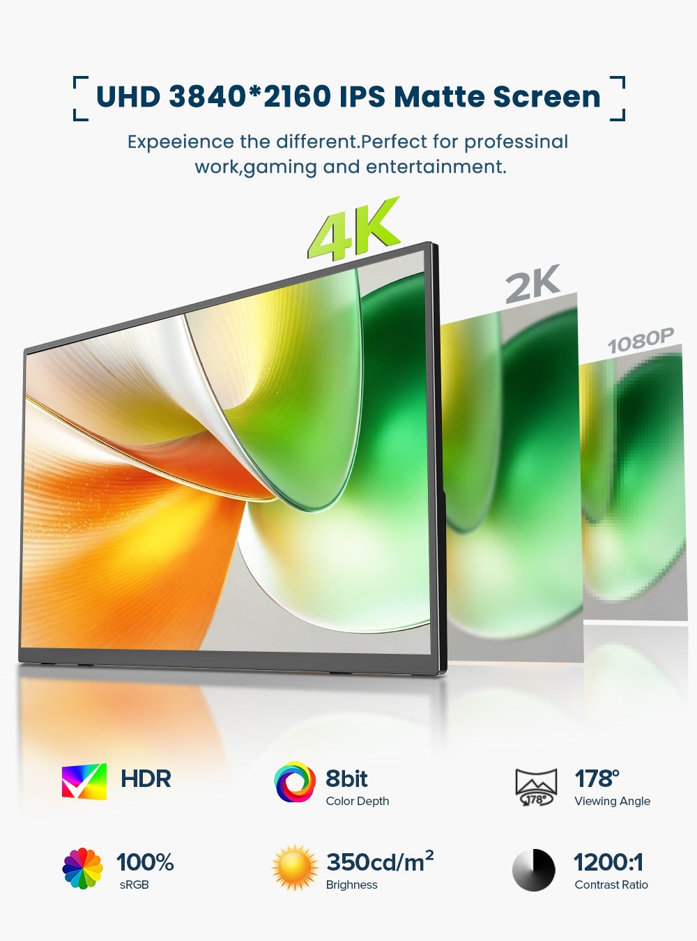 EVICIV 4K 휴대용 모니터 10포인트 터치 스크린 - Pc Gaming Gigabyte 리뷰 및 가격