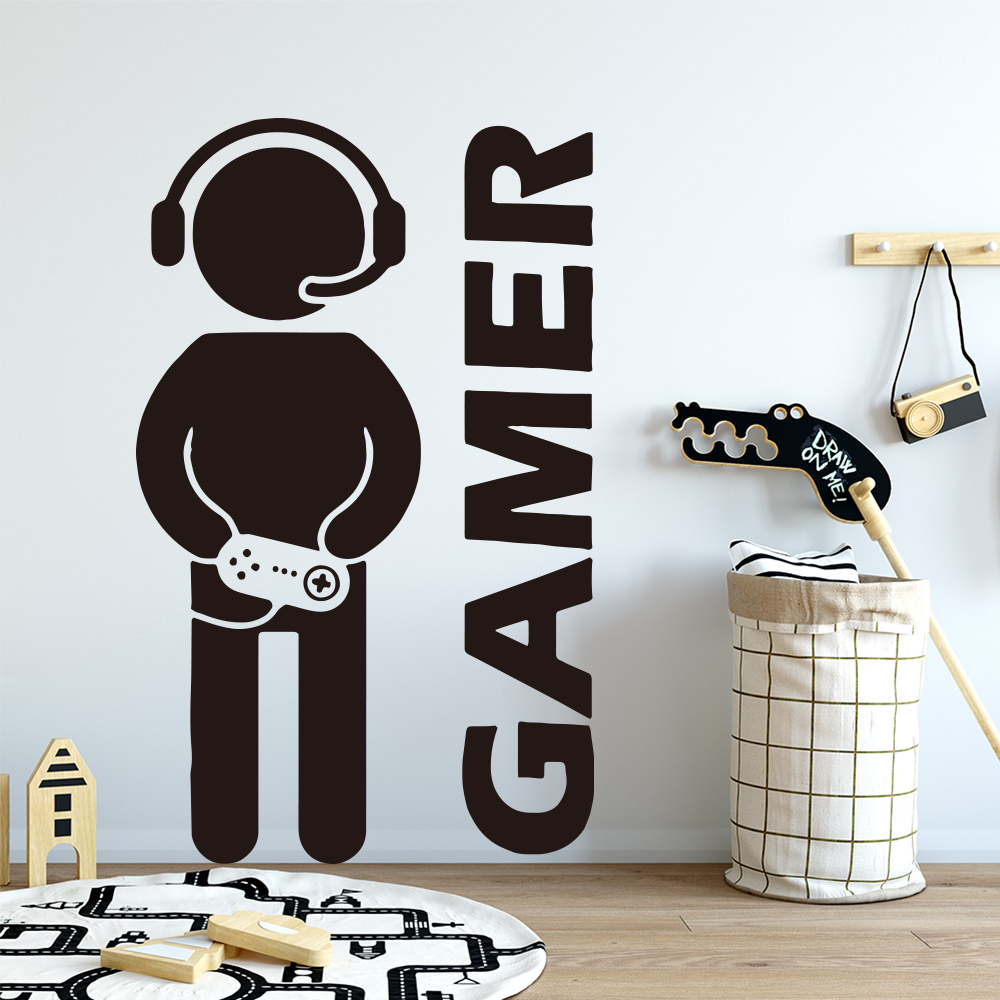 1pc 게이머 벽 아트 데칼 어린이 방 장식 게임 핸들 - Pc Gaming Quotes 리뷰 및 가격