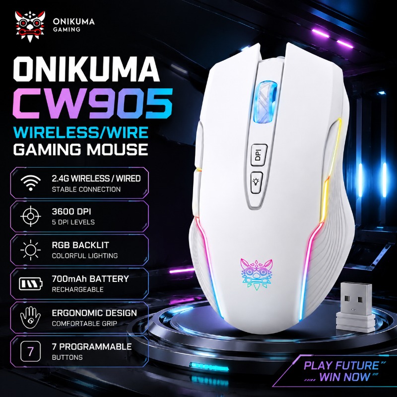 ONIKUMA CW905 무선 게이밍 마우스 2.4G  - Pc Gaming X3D 리뷰 및 가격