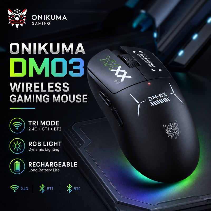ONIKUMA DM03 무선 게이밍 마우스 트라이 모드 - Pc Gaming X3D 리뷰 및 가격
